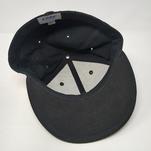 Lids Fitted Baseball Cap Black 7 1/4 Outdoor Vented Holes 6 Panel Blank - Picture 7 of 9